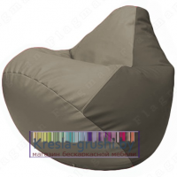 Бескаркасное кресло мешок Груша Г2.3-0217 (светло-серый, серый)